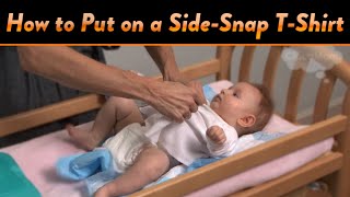 How to Put a SideSnap TShirt on Your Newborn  CloudMom [upl. by Atnod763]