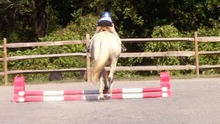 First Time Trotting Over Poles at a Horseback Riding Lesson  Crazy8Family [upl. by Kahn837]