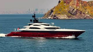 LEONA  80m by Bilgin  2022  Striking hull in red [upl. by Gian]