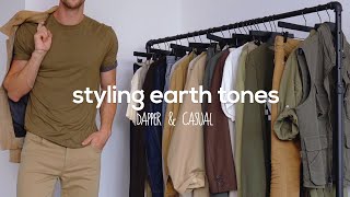 10 Outfits Styling Earth Tones  Mens Fashion Inspiration  Color Theory [upl. by Aislehc854]