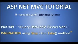 Part 49 Pagination using Skip and Take method  JQuery DataTable Server side [upl. by Donatelli]