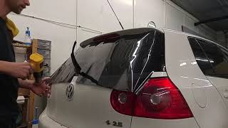 Window tinting installations How to tint a VW hatch back window [upl. by Suedama]