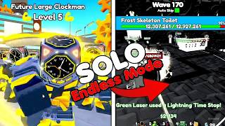 SOLO ENDLESS 😱 FUTURE LARGE CLOCKMAN 🔥 OP STRATEGY 😎  Roblox Toilet Tower Defense [upl. by Fujio855]