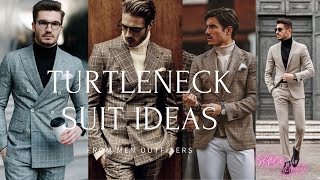 Turtleneck With Blazer Turtleneck Suit Ideas  Turtleneck Dress Outfit Men  Men Outfiters [upl. by Aicinet]