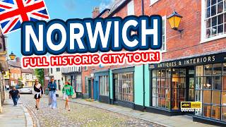 NORWICH  Full tour of historic NORWICH City Centre Norfolk England [upl. by Geiss]