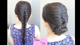 French Fishtail Braid Updo 2 Options  Bun Hairstyles  Braided Hairstyles [upl. by Peppy]