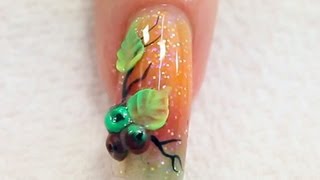 Dégradé de Couleur et Fruit en 3D sur Ongle Acrylique Tutoriel par Naio Nails [upl. by Rebecka]