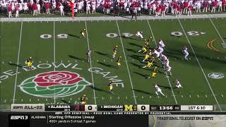 2024 CFP SemifinalRose Bowl Michigan vs Alabama All 22 ESPN3 Feed [upl. by Demah]