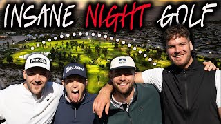 We challenged 3 PROFESSIONALS to a NIGHT GOLF MATCH [upl. by Nissie]