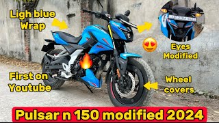 PULSAR N 150 🔥LIGHT BLUE WRAP🔥  FIRST ON YOUTUBE  BAJAJ N 😍150  ZPMVLOGS [upl. by Bethesde17]