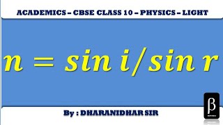 Light II Snells Law II Refractive Index [upl. by Neehcas]