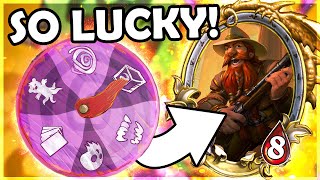 One of my LUCKIEST WHEELS from YOGG  Hearthstone Battlegrounds [upl. by Tekcirc]