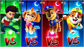 Paw Patrol Teams  Ryder 🆚 Skye 🆚 Chase 🆚 Rubble 🎶 Tiles Hop EDM Rush [upl. by Lemmuela]