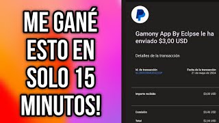 SI PAGA 💸 APP PARA GANAR DINERO FACIL Y RÁPIDO A PAYPAL 2024 🔥 GAMONY 💰 COMPROBANTE DE PAGO [upl. by Lune]