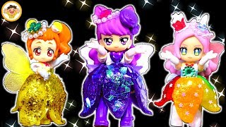 プリキュアアラモード ティンカーベルに変身してお手伝い❤️ディズニープリンセスの衣装をねんどで手作り！着せ替え⭐キュアマカロンやキュアパルフェがキラキラのドレス♪おもちゃ アニメ [upl. by Liederman360]