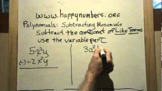 Polynomials Subtracting Monomials [upl. by Godewyn]