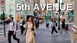 NEW YORK CITY Walking Tour 4K  5ht AVENUE  Sunset Walk [upl. by Bremser]