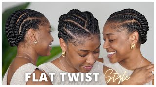 Easy and Quick Flat Twist Protective Style on Natural Hair [upl. by Norward871]