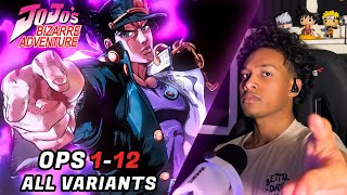 THESE OPENINGS DEFINE AURA JoJos Bizarre Adventure Openings First Time Reaction [upl. by Yadnil733]