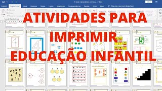 ATIVIDADES PARA IMPRIMIR  Educação Infantil Pré I [upl. by Gayl756]