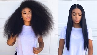 Curly to Straight Hair Tutorial updated  How to Get Rid of Frizzy Ends  jasmeannnn [upl. by Asile]