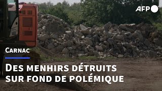 Polémique après lemballement autour de la destruction de petits menhirs à Carnac  AFP [upl. by Duck]