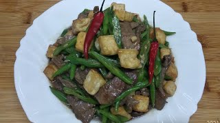 Stir Fry Beef with Beans  Chinese Style Cooking  Stir Fry Beef in Oyster Sauce [upl. by Birkner]