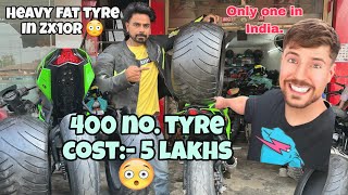 New fat tyre in our Zx10r  😍look fadu bn gyi yrr  Pulsur 220 Modified into Hayabusa🔥🥵MrBeast [upl. by Arammat]