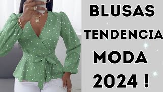 BLUSAS EN TENDENCIA 2024  IDEAS MODELOS DE BLUSAS BONITAS [upl. by Azilef]