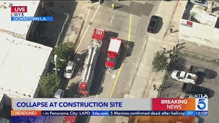 DTLA construction collapse seriously injures worker [upl. by Punak799]