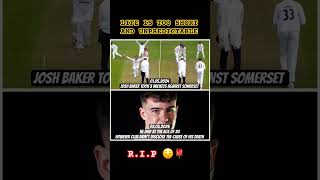 Josh Baker death 😔 shorts cricketshorts cricket cricketnews iplnews news joshbaker [upl. by Purity]