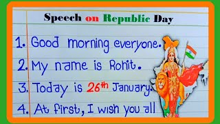 Republic Day Speech in English 2024  Speech On Republic Day in English [upl. by Eugenia194]