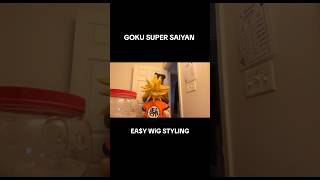 DIY  STYLING A WIG  TRANSFORMING A WIG TO SUPER SAIYAN GOKU DBZ GoKu Halloween Hair Art Life [upl. by Eetsirhc]