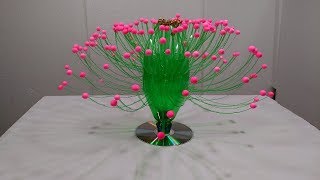 Empty Plastic Bottle Vase Making Craft Water Bottle Recycle Flower Vase Art Decoration Idea [upl. by Lukas]