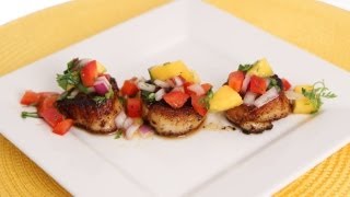 Seared Scallops with Mango Salsa Recipe  Laura Vitale  Laura in the Kitchen Episode 609 [upl. by Mathilde129]