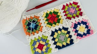 how to crochet granny squares together  Motif Birleştirme İp Kesmeden Hepsini Birleştir [upl. by Fem]