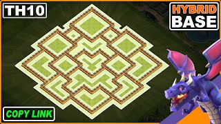 NEW TH10 Base 2024 Copy Link COC Town Hall 10 HybridTrophy Base [upl. by Zacherie]