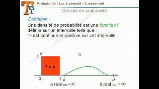 Maths TES TL  Lois à densité  Mathématiques Terminale BAC ES L [upl. by Marjie]