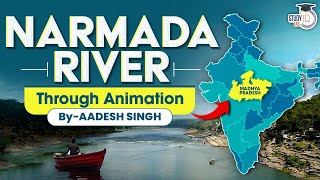 Complete Narmada River Explained through Animation  UPSC GS1 Geography [upl. by Rubin792]