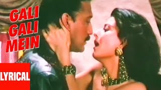 quotGali Gali Meinquot Lyrical Video  Tridev  Alka Yagnik Manhar Udhas  Jackie Shroff Sangita Bijlani [upl. by Tierza75]