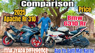 2025 New Tvs Apache Rr310 Vs Bmw G310Rr Comparison  which One Is Value For Money  Price Mileage [upl. by Cowley]