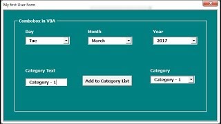 Combobox In VBA User form [upl. by Dlarej]