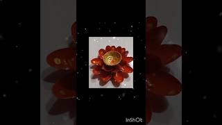 Diy Diya holder with spoondiwali flower diya handmade shorts trending viral youtube shorts [upl. by Ahsinev449]