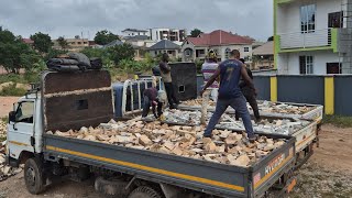 Building in Ghana 🇬🇭 Natural Stone for house decoration [upl. by Tertia]