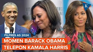 Momen Kamala Harris Ditelpon Barack Obama dan Istrinya Beri Dukungan Jadi Calon Presiden AS [upl. by Fridlund304]