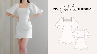 DIY Puff Sleeve Dress  Sewing Pattern [upl. by Hillegass316]