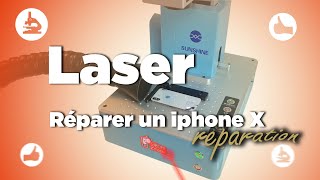 On utilise un Laser Sunshine SS890 pour réparer la vitre arrière dun Iphone X  Pieces2mobile [upl. by Eirrehs]