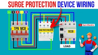 Three Phase Surge Protection Device SPD Wiring Connection l Sam Electric [upl. by Kelcy634]