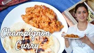 VEGANES CURRY 🍛  Champignon Curry  Kadai Mushroom  Vegan  indisch Kochen [upl. by Ailerua]