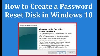 How to Create a Password Reset Disk in Windows 10 [upl. by Nywroc]